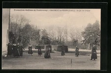 Old postcard Beaumont-en-Véron, Fondation Gréban de Pontourny, Le Jeu de Croquet 