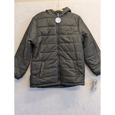 Whales Tail Boys Puffer Jacket Size 14/16 Black Water Wind Resistant Coat