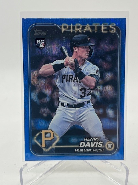 2024 TOPPS UPDATE HENRY DAVIS RC #US162 BLUE CRACKLE FOIL #D 322/999 PIRATES