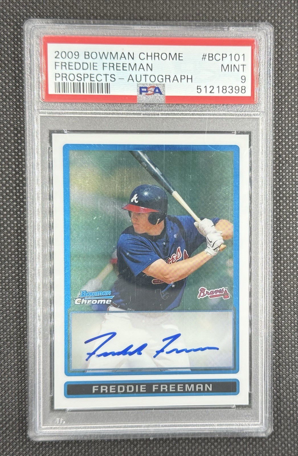 2009 Bowman Chrome - Freddie Freeman #BCP101 - Prospects Auto - RC - PSA 9 MINT