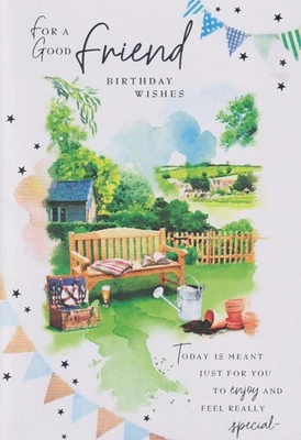 SIMON ELVIN FRIEND MALE BIRTHDAY GREETING CARD 7"X5" TRADITIONAL