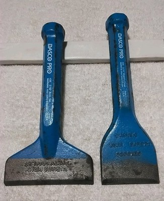 2pc DASCO PRO 334 2-1/2'' MASON'S CHISEL & 436 3-1/2'' BRICK SET  USA-MADE