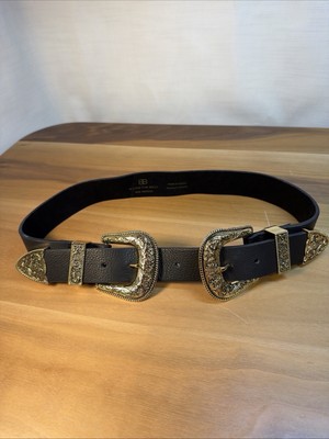 B-Low The Belt Double Buckle Leather Belt Western Punk Hip 