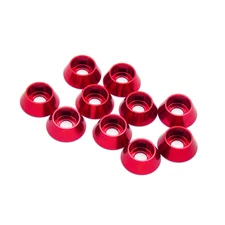 10pcs M3 3mm CNC Aluminum Tapered Washer (Anodized Red)