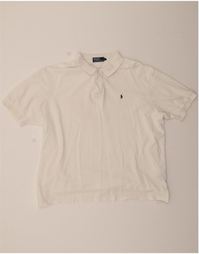 POLO RALPH LAUREN Mens Polo Shirt 2XL White Cotton BL03