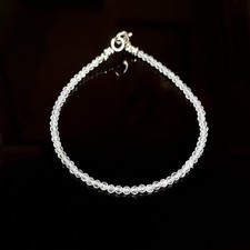 2MM Rock Crystal Tiny Faceted Round Gemstone Beaded Minimalist Bracelets 6-8"