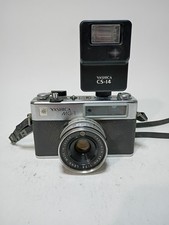 Yashica MG 1 35mm Rangefinder 45mm f/2.8 Yashinon Lens Untested With Flash As Is