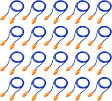 20 Pairs Corded Ear Plugs Reusable Silicone Earplugs with String Banded Ear Plu