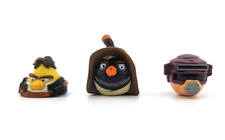    Angry Birds Star Wars Telepods -Lot of 3 Figures  Han Solo, Hooded Jedi, Leia