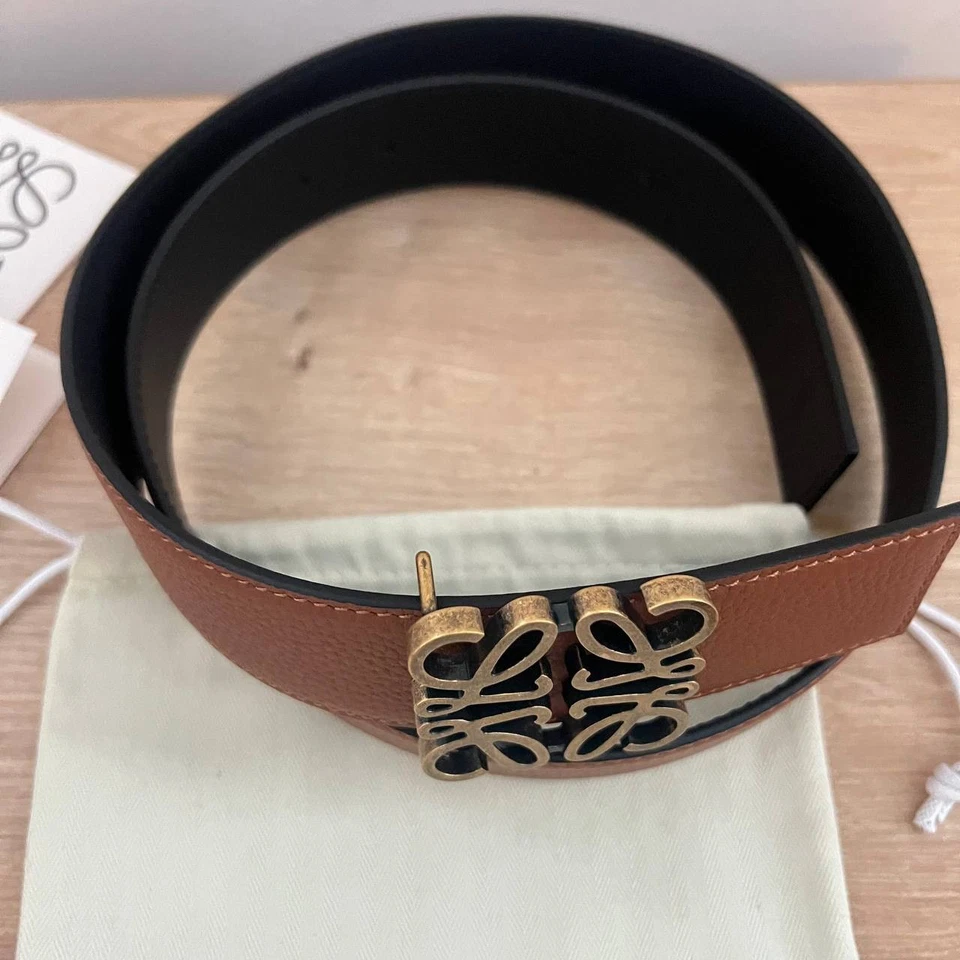 Auténtico cinturón reversible de cuero para mujer Anagrama LOEWEB negro y marrón talla 90/36 Foto 3 de 4