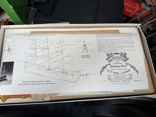 Scientific 13 3/4" Wood Flying Cloud Full Rigged Clipper Ship Model Kit #167 NIB - Picture 2 of 3