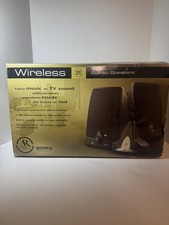 AR Acoustic Research AW871 Wireless Stereo Speaker w/Transmitter & Cords in Box