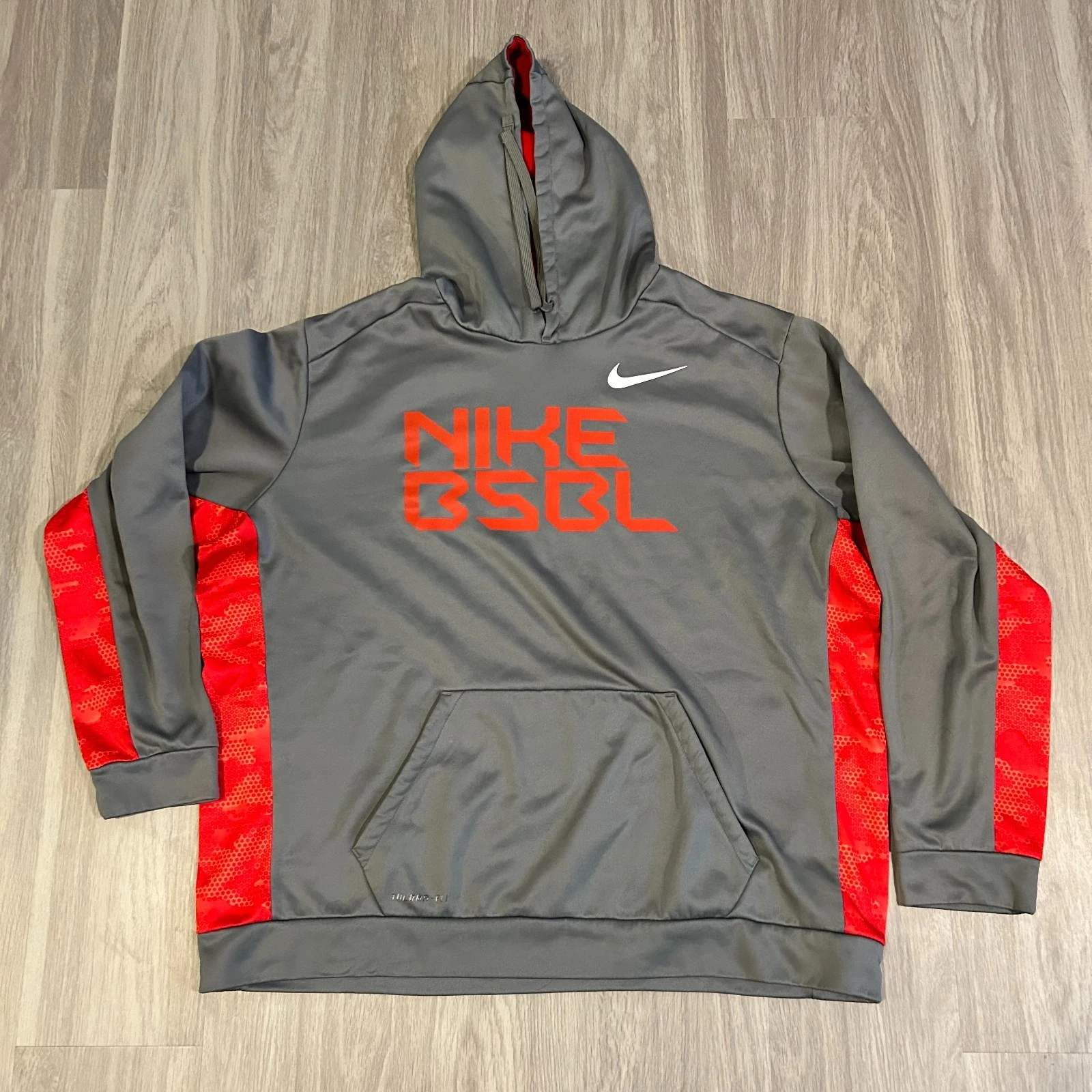Nike Men's Baseball Therma-FIT hoodie Size 3XL Grey/Red