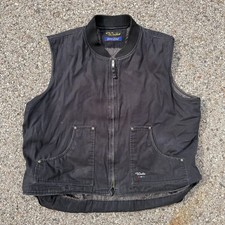 Vtg Walls Zero Zone Full Zip Vest Mens XL Faded Black Duck Canvas Workwear Y2K