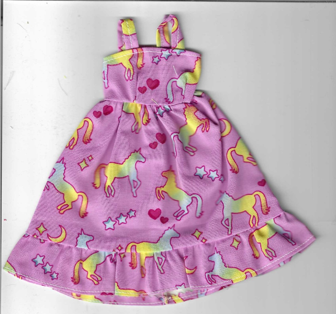 Doll Clothes-Unicorns Sundress fits 11 1/2 inch like  Barbie Doll-Homemade SD6