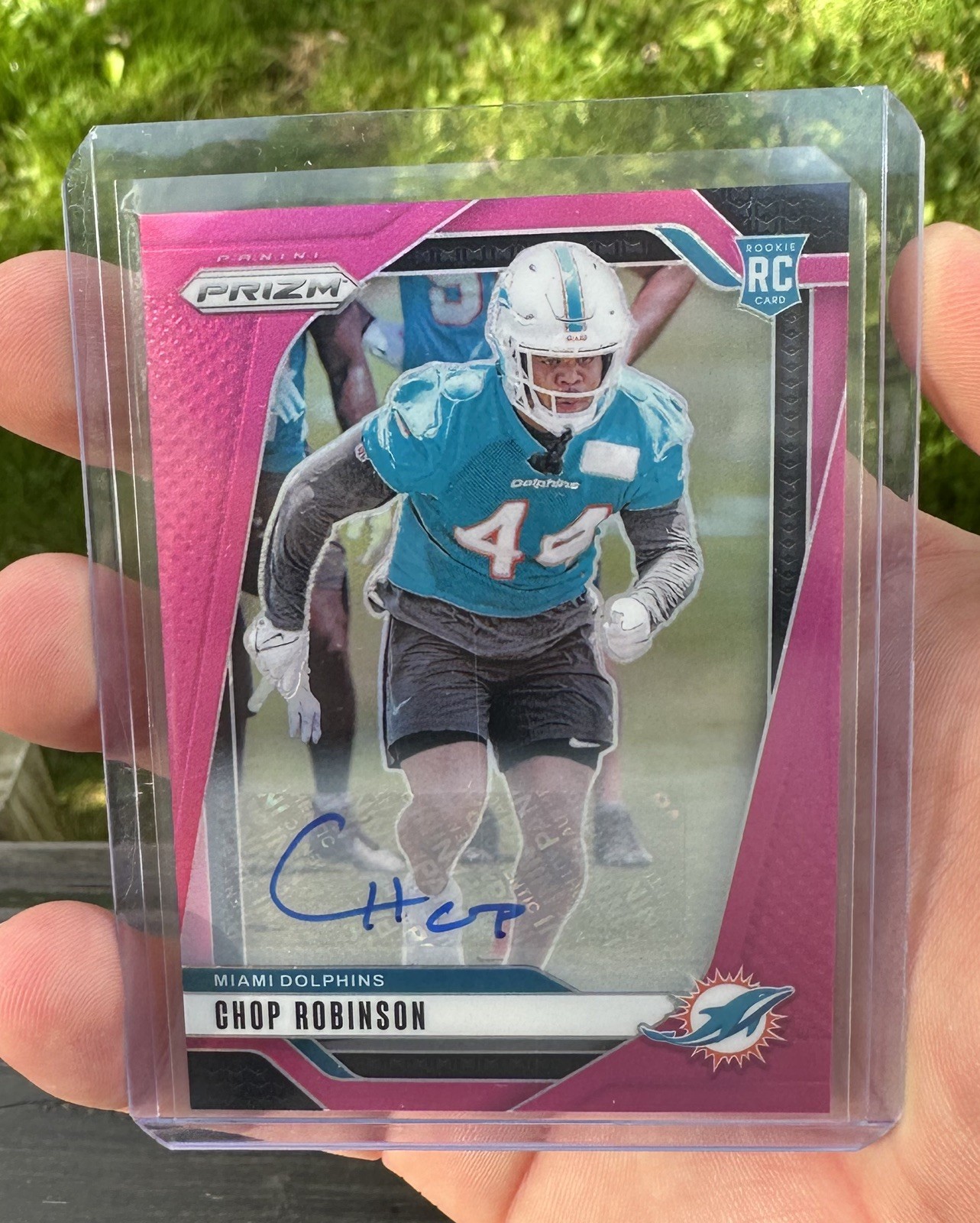 2024 Prizm Chop Robinson Pink Prizm Rookie Auto RC #21 Pick Miami Dolphins
