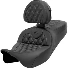 Saddlemen Roadsofa Seat w/ Backrest Lattice Stitch Carbon Fiber - 08-23 Touring