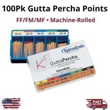 Kerr 100Pcs Gutta Percha Points Endo Root Canal Dental FF/FM/MF Natural Color