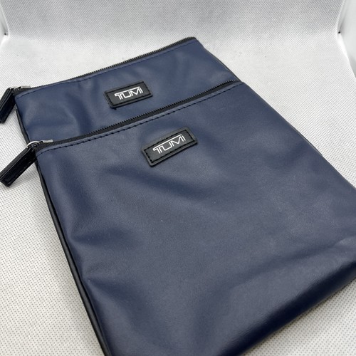 Two TUMI Amenity Travel Toiletry Bags Cases Kit Delta First Class Navy Blue