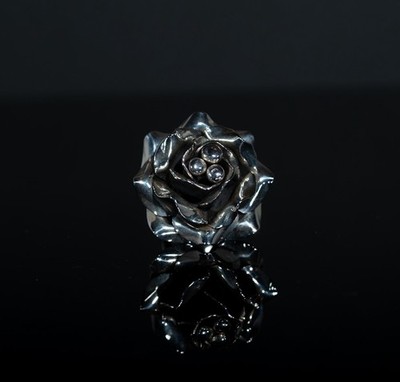Handarbeit Sterling Silber 925, Rose Anhänger 22,6 größenverstellbar