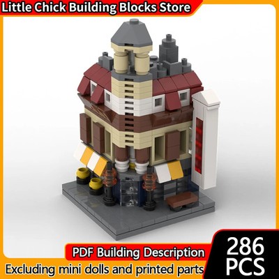 City Street View Model MOC Building Bricks Mini Cafe Corner  