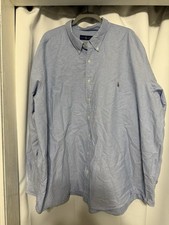 Ralph Lauren Shirt Mens 4XB Big Blue Oxford Flesh Pony Button Down Long Sleeve