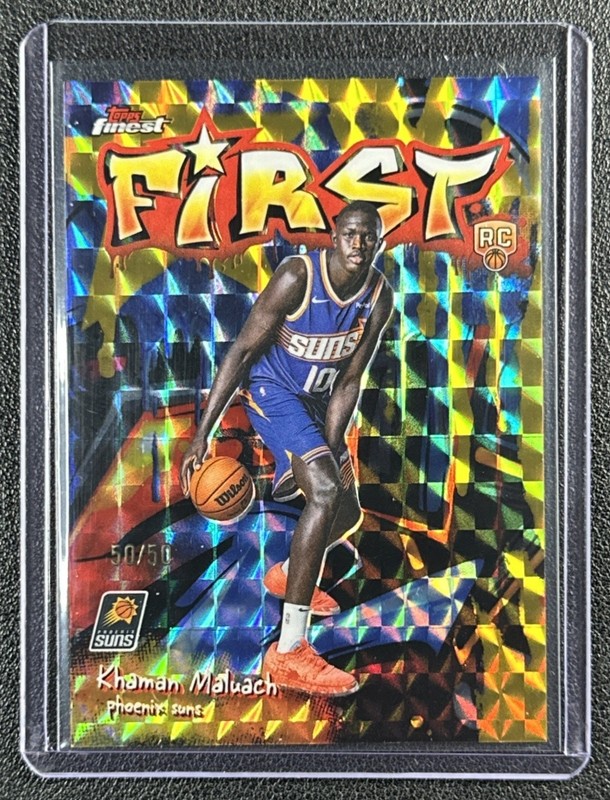 KHAMAN MALUACH 2025-26 TOPPS FINEST F-10 FIRST GOLD GEOMETRIC REFRACTOR RC 50/50