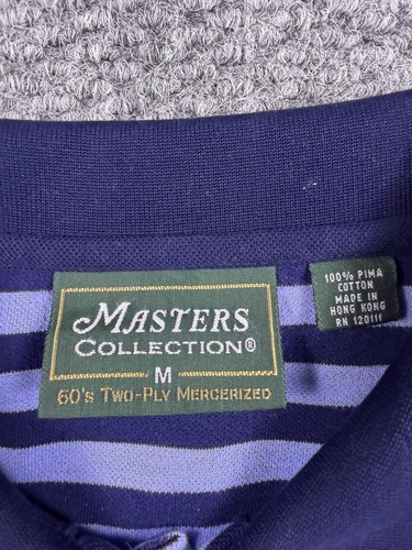 Masters Collection Hemd Herren mittelblau gestreift Augusta National Golf Polo - Bild 6 von 8