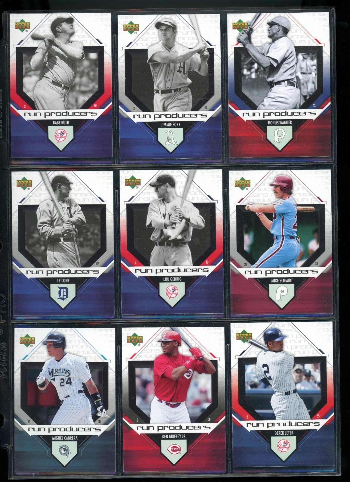 2006 Upper Deck Run Producers 13/20 of Set- RUTH COBB GEHRIG WAGNER FOXX JETER +