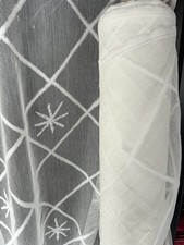 Period Design Cream Cotton Classic Trellis Lace Curtain Panelling Yardage 52”