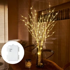 Lighted Birch Branches 32IN 100 with Timer Battery Operated, Artificial Tree ...