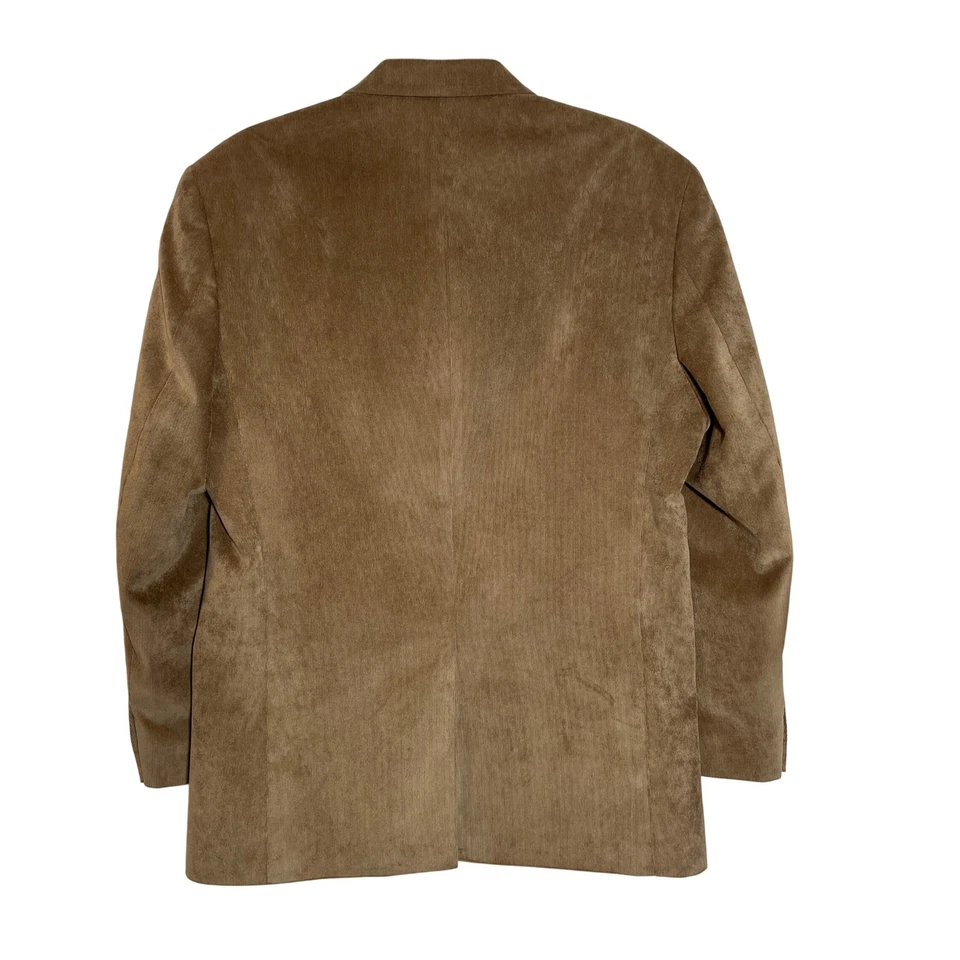 Chaqueta Blazer Chaps Tostada Pana Para Hombre 40R Abrigo Deportivo Forrado Cachemira Foto 2 de 4