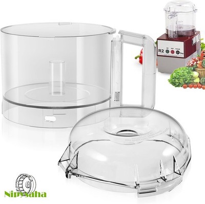 Cutter Bowl Lid and Food Processor 3 Quart Clear Cutter Bowl for Robot Coupe R2B