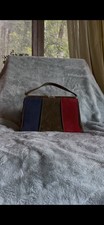 Vintage 60s Town And Country Multicolor Suede Handbag Purse