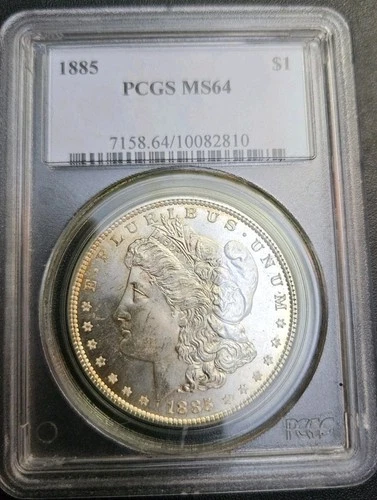 1885 PCGS MS64 Morgan Silver Dollar $1 Philadelphia, Super Clean uncirculated