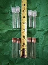 8 Glass Tubes 4 With Cork Lid And 4 With Screw Lids