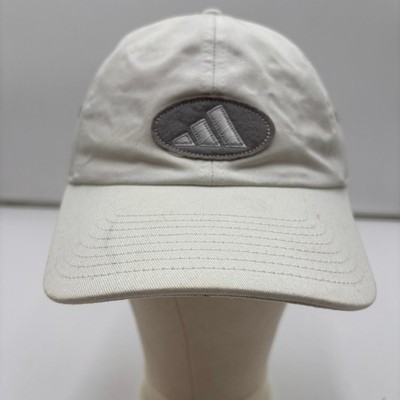 Adidas Baseball Cap Vintage Oval Logo Adjustable Dad Hat Cream White OSFA