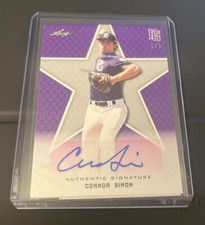 2020 Leaf Perfect Game Auto Connor Simon Purple ROOKIE AUTO Proof #1/1 LSU