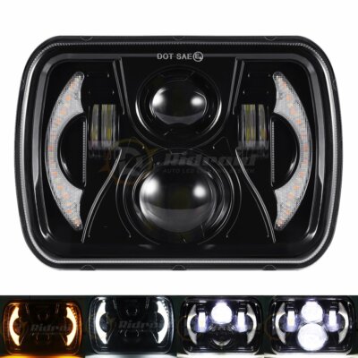 7x6'' Led Headlight HI-Lo Halo DRL For Chevy C1500 C2500 C3500 Suburban Pickup