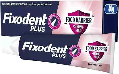 Fixodent Plus Food Seal Zahnersatz Haftcreme 40g mit Präzisionsdüse