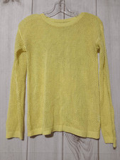 Children's Place Sweater Girls 14 Yellow Crew Neck Open Weave
