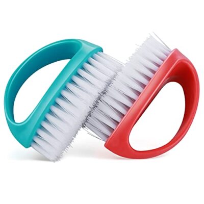 Cobee 2 Pack Hand Nail Brush for Cleaning Fingernails Durable Stiff Red, Blue