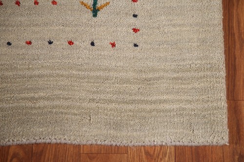 Tribal Little Animal Character Gabbeh 5'x8' Wool Hand-Knotted Carpet - Picture 6 of 12