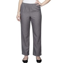 Alfred Dunner Womens 12 Solid Pull on Pant In Gray Proportioned Medium