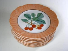 Set of EIGHT Vista Alegre for Mottahedeh Summer Fruit 8" Salad Dessert Plates