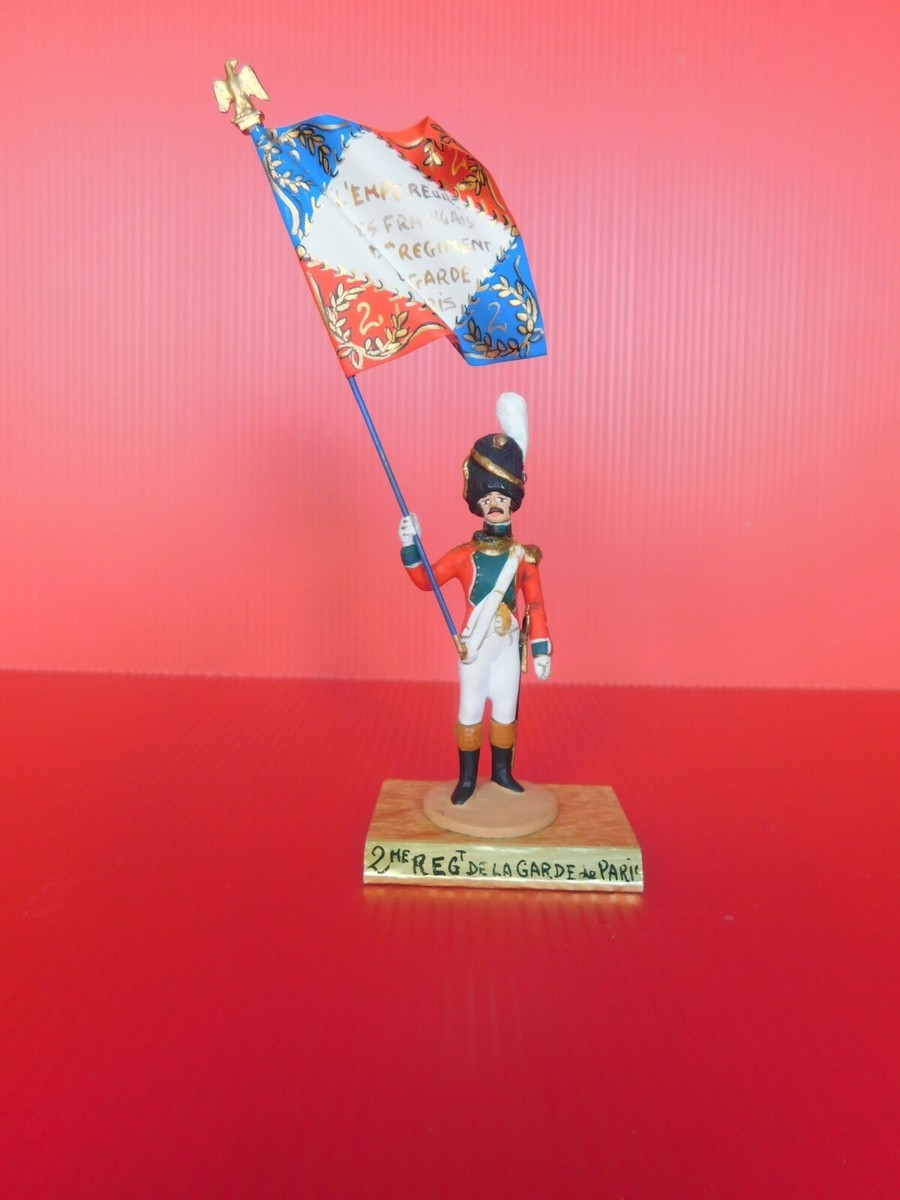 Figurine Guy Renaud - 2ème Régiment De La Garde De Paris Porte Drapeau - 60mm