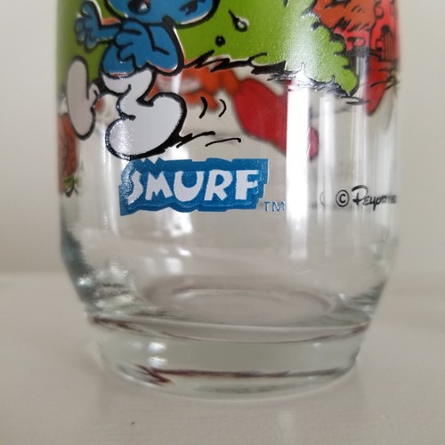 8 coole Vintage 1982 Hardee's Smurf Serie #1 Komplettsatz 14 oz Trinkgläser - Bild 16 von 18