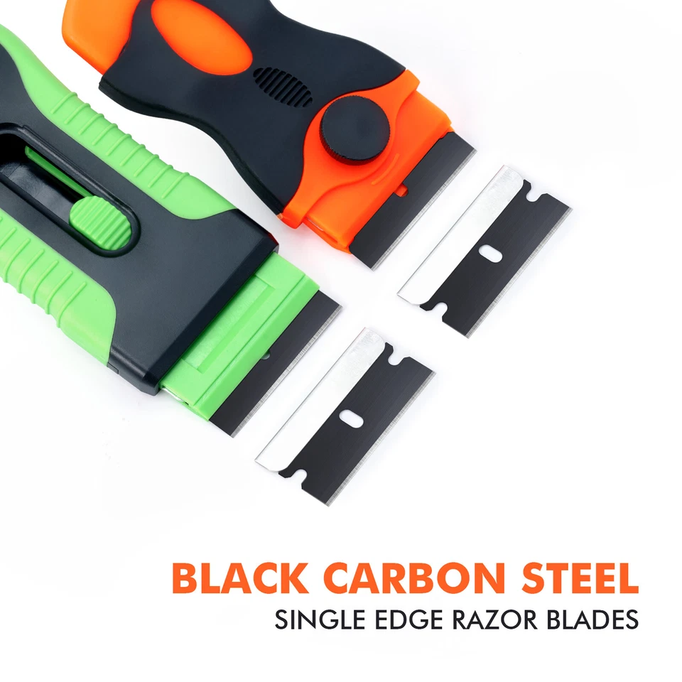 100 peças lâmina de aço carbono sobressalente de 1,5 polegadas para limpeza raspadores de barbear envoltório de vinil - Imagem 4 de 4