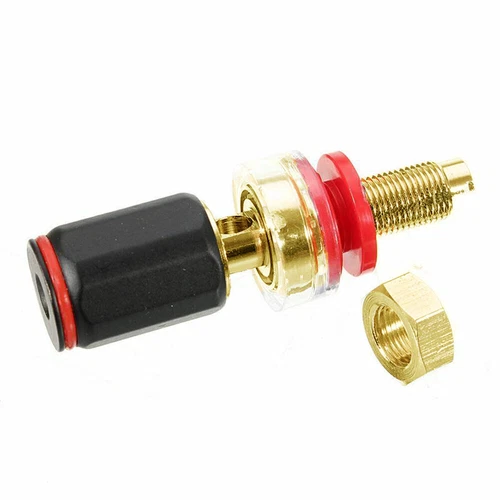 8x vergoldete 4 mm Bananenstecker Polklemmen für Verstärker Lautsprecher Stecker - Bild 4 von 9