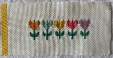 finished completed cross stitch unframed 5 flowers 2